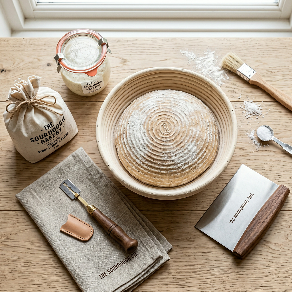 Sourdough Baker's Kit — Banneton, Lame & Dough Scraper — detail 2