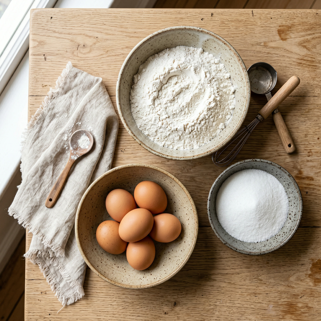 Stoneware Mixing Bowl Set — Nesting Trio in Cream — detail 2
